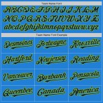 Custom Powder Blue Navy-Neon Green Bomber Full-Snap Varsity Letterman Two Tone Hoodie Jacket