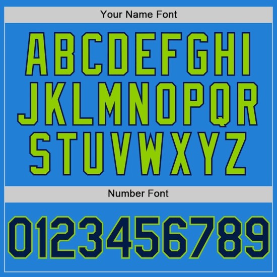 Custom Powder Blue Navy-Neon Green Bomber Full-Snap Varsity Letterman Two Tone Hoodie Jacket