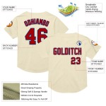 Custom Cream Red-Royal Mesh Authentic Throwback Baseball Jersey