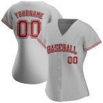 Custom Gray Red-Black Authentic Baseball Jersey