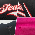 Custom Pink White-Purple Mesh Authentic Throwback Baseball Jersey