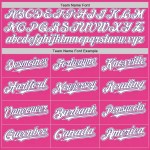 Custom Pink White-Purple Mesh Authentic Throwback Baseball Jersey