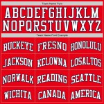 Custom Fire Red White-Navy Authentic Basketball Jersey