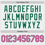 Custom White Pink-Kelly Green Two-Button Unisex Softball Jersey Custom White Pink-Kelly Green Two-Button Unisex Softball Jersey