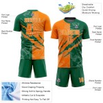 Custom Graffiti Pattern Bay Orange-Kelly Green Scratch Sublimation Soccer Uniform Jersey