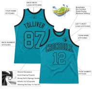 Custom Teal Teal-Black Authentic Throwback Basketball Jersey