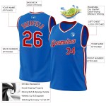 Custom Blue Red-White Authentic Throwback Basketball Jersey