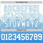 Custom White Powder Blue Gradient Square Shapes Round Neck Sublimation Basketball Suit Jersey Custom White Powder Blue Gradient Square Shapes Round Neck Sublimation Basketball Suit Jersey